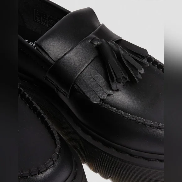 Dr. Martens Vegan Adrian Felix Platform Tassel Loafers - Black - Picture 4 of 9